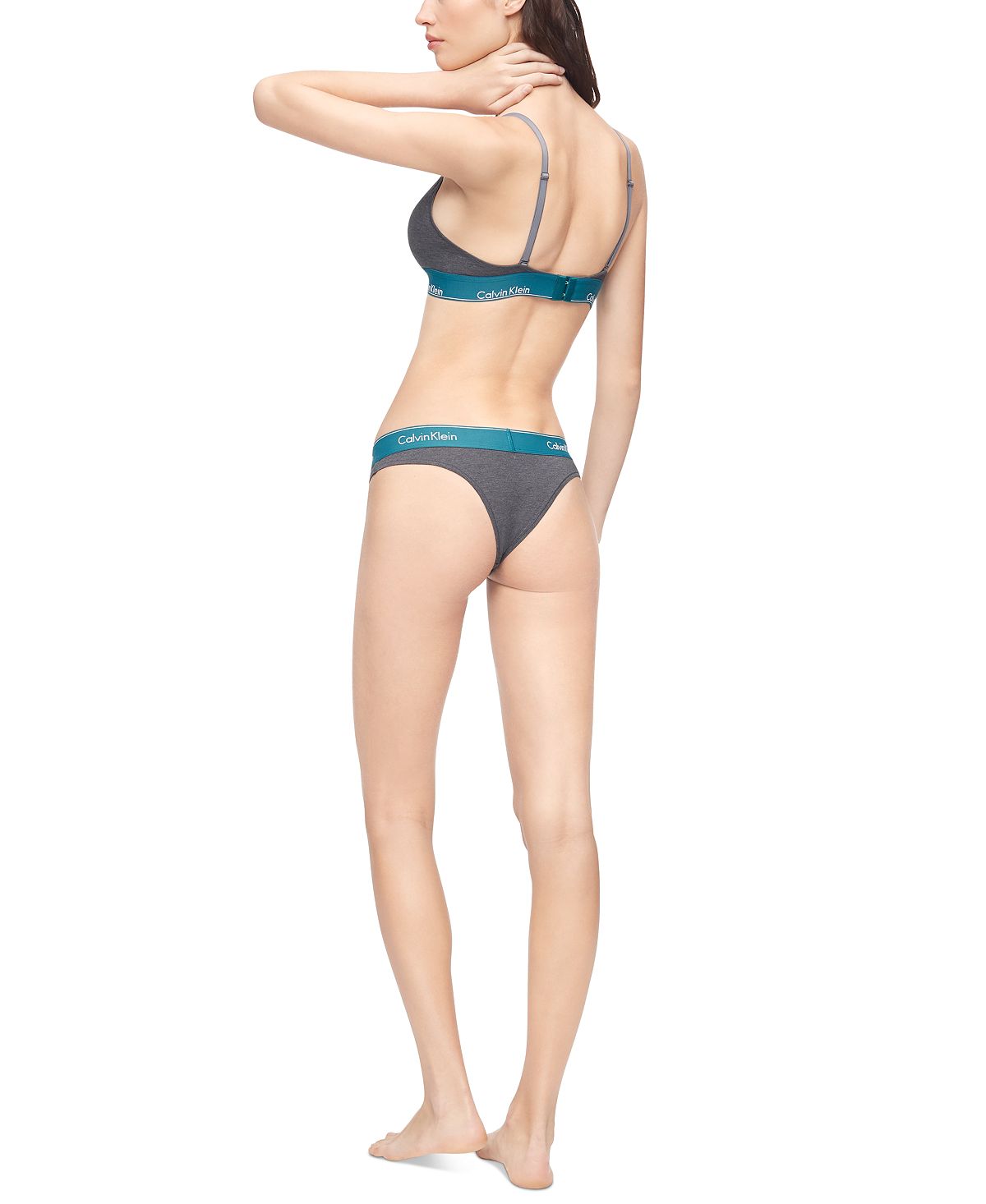 Calvin Klein Wo Modern Cotton Brazilian Bikini Underwear Qf5981 Charcoal Heather