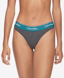 Calvin Klein Wo Modern Cotton Thong Underwear F3786 Charcoal Heather thumbnail 1