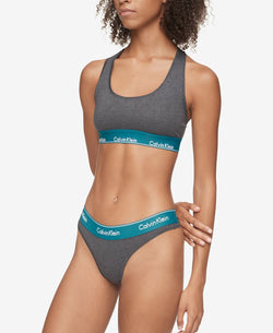 Calvin Klein Wo Modern Cotton Thong Underwear F3786 Charcoal Heather thumbnail 3