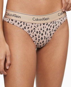 Calvin Klein Wo Modern Cotton Thong Underwear F3786 Savannah Cheetah_honey Almond thumbnail 3