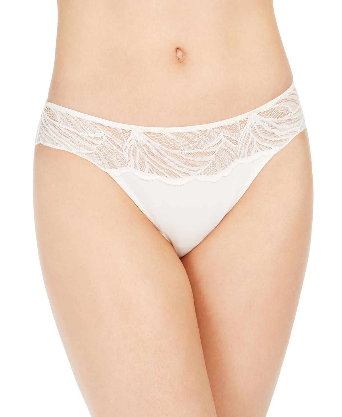 Calvin Klein Wo Perfectly Fit Iris Lace Bikini Underwear Qf5966 Ivory
