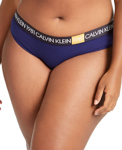 Calvin Klein Wo Plus 1981 Bold Cotton Bikini Qf5654 Purple Night thumbnail 1