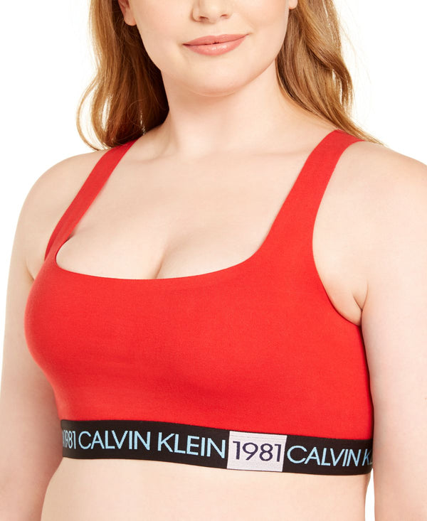 Calvin Klein Wo Plus 1981 Bold Unlined Bralette Qf5651 Temper