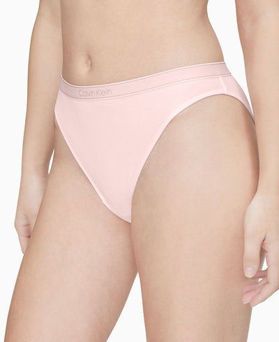 Calvin Klein Wo Pure Ribbed Cheeky Bikini Underwear Qf6443 Barely Pink