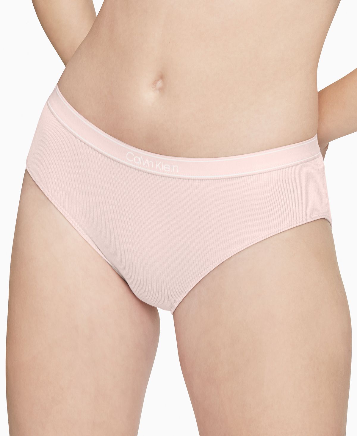 Calvin Klein Wo Pure Ribbed Hipster Underwear Qf6444 Barely Pink