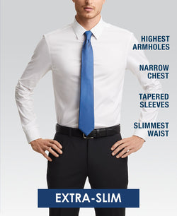 Calvin Klein X Steel Extra-slim Fit Non-iron Performance Herringbone Dress Shirt Ultra Blue thumbnail 3