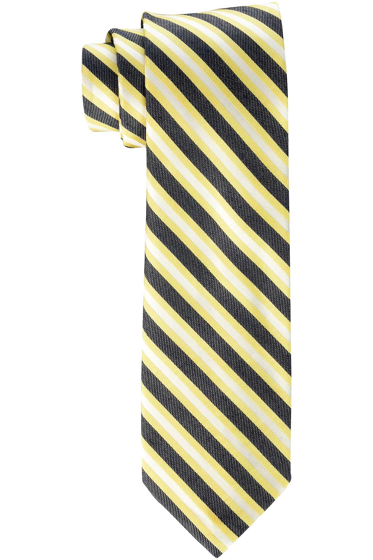 Calvin Klein Yellow Modern Awning Stripe Tie