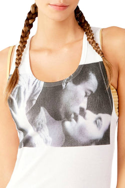 Calvin Klein x Andy Warhol White/Grey Kiss-Print Tank Top thumbnail 3