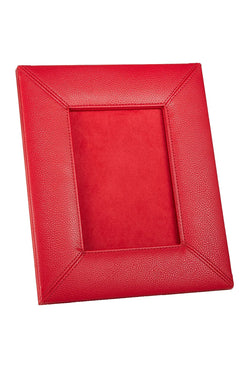Campo Marzio Cherry-Red Pebbled Faux-Leather Picture Frame thumbnail 1