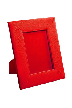 Campo Marzio Cherry-Red Pebbled Faux-Leather Picture Frame thumbnail 2