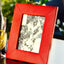 Campo Marzio Cherry-Red Pebbled Faux-Leather Picture Frame