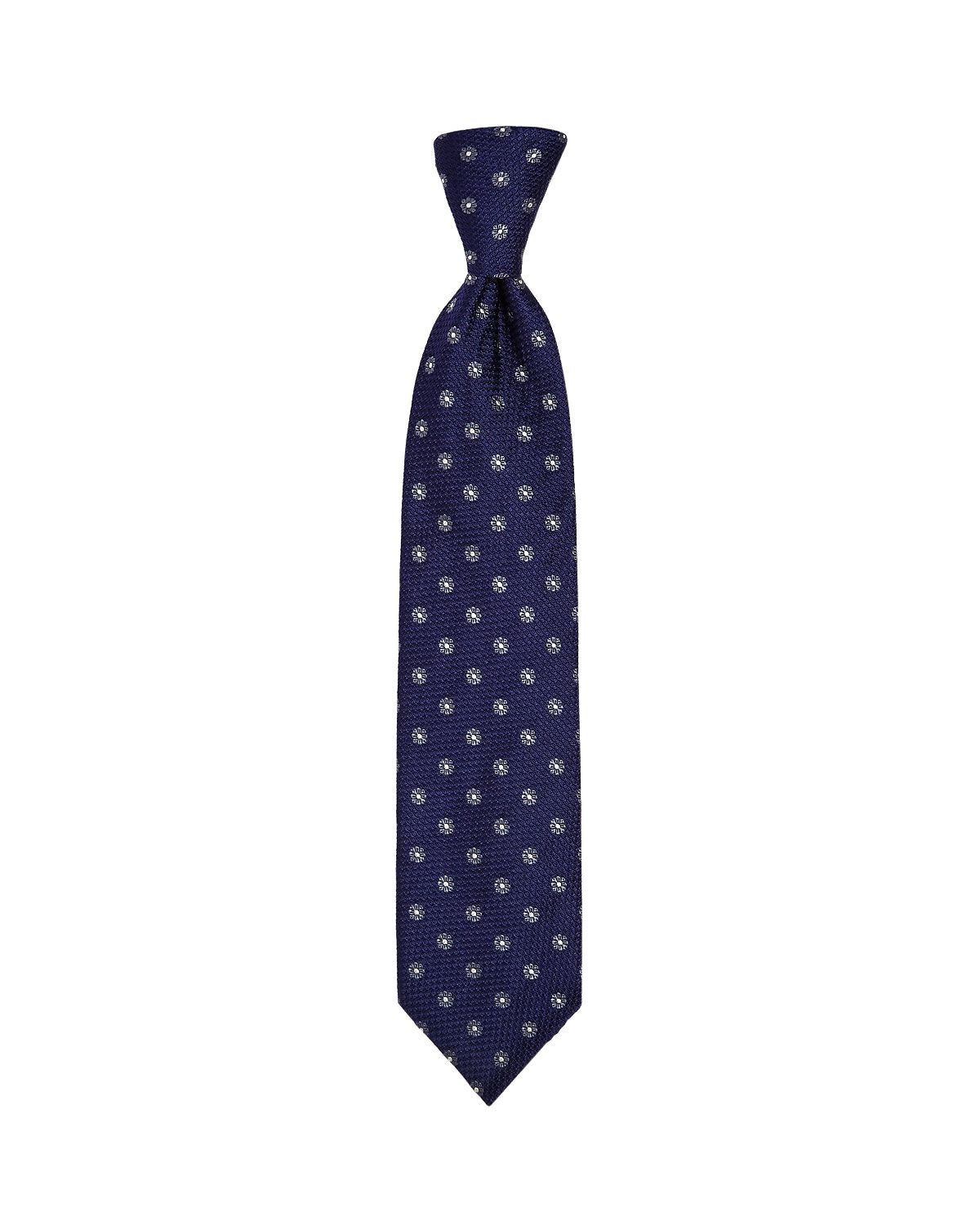 Canali Framed Floral Classic Tie Navy