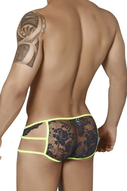 Candyman Black/Hot Green Strappy Lace Brief thumbnail 3