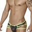 Candyman Black/Hot Green Strappy Lace Brief