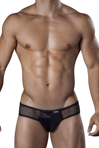 Candyman Black Mesh/Fishnet Heart-Cheek Brief