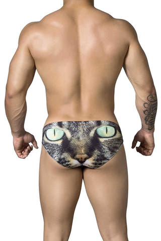 Candyman Black/Printed Kitty Swim Bikini