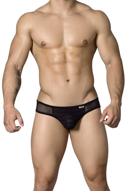 Candyman Black Sheer Candy-Wrap Thong thumbnail 1
