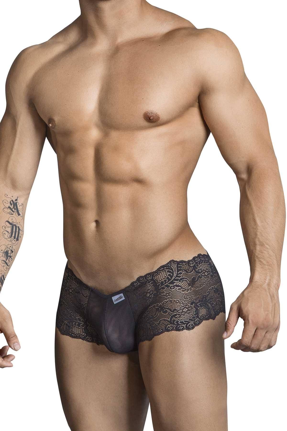 Candyman Black Sheer-Lace Cheeky Trunk