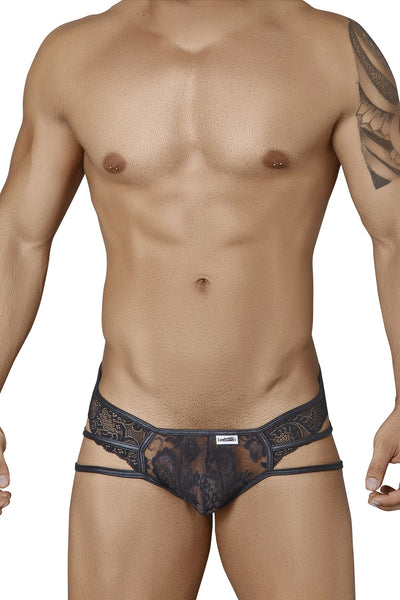 Candyman Black Strappy Lace Brief