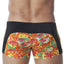 Candyman Black/Tropical-Flowers Color-Block Swim Trunk