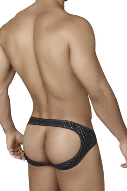 Candyman Black Wet-Look/Fishnet Jock thumbnail 3