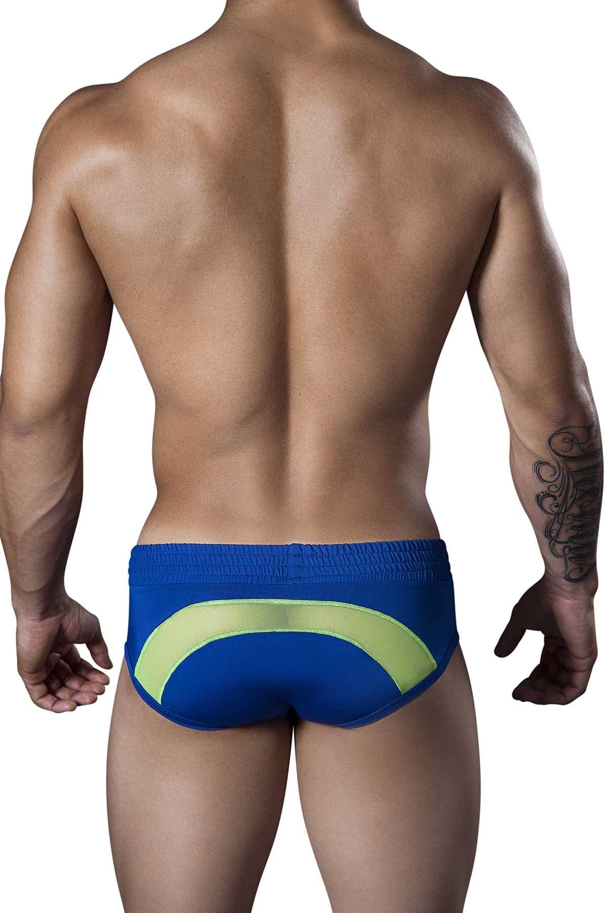Candyman Electric-Blue/Lime Mesh-Panel Sunny Brief