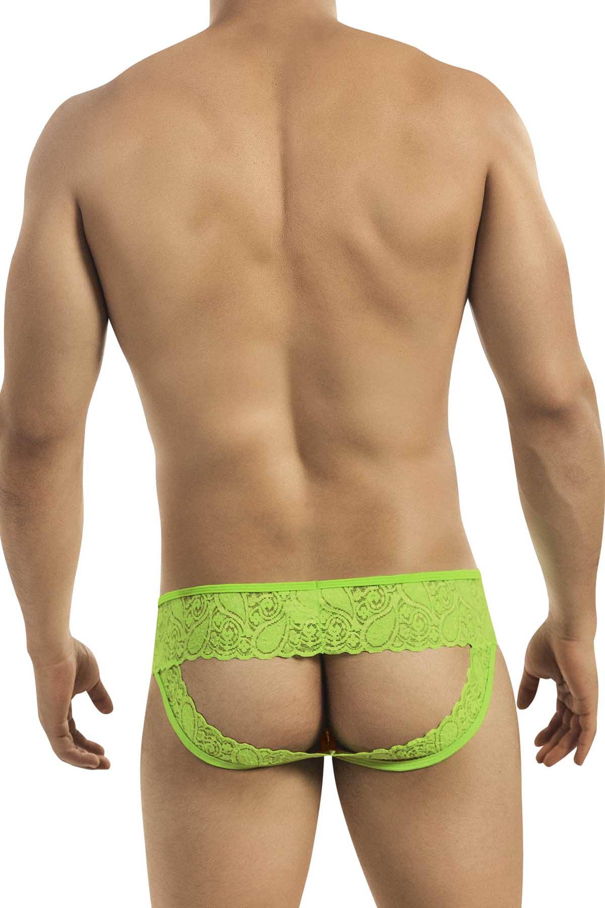 Candyman Green Neon Effect Lace Jockstrap