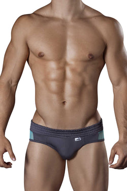 Candyman Grey/Turquoise Mesh-Panel Sunny Brief thumbnail 1