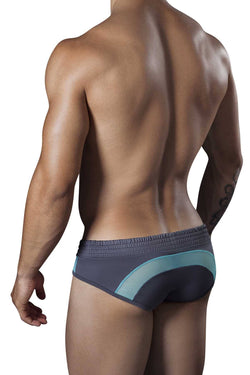 Candyman Grey/Turquoise Mesh-Panel Sunny Brief thumbnail 3
