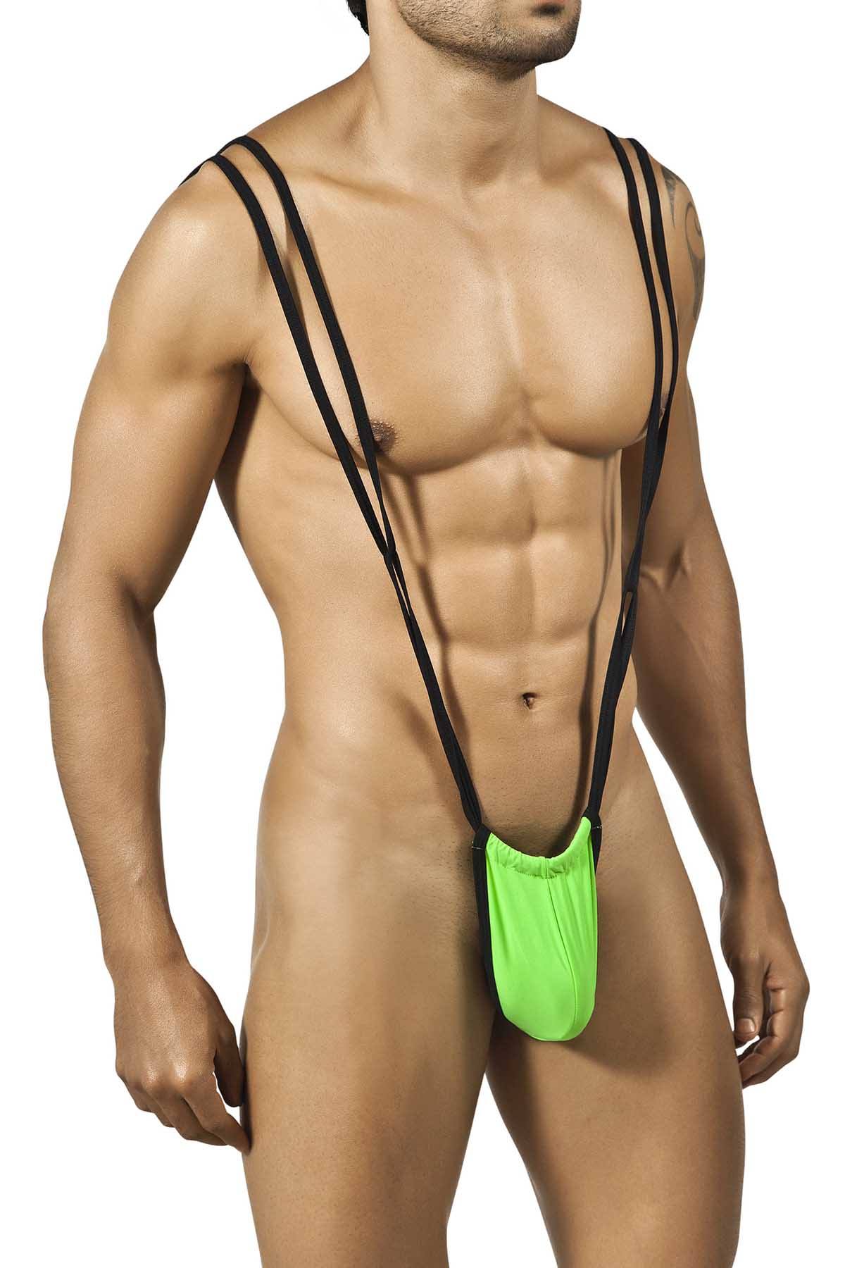 Candyman Hot-Green Strappy Suspender Thong