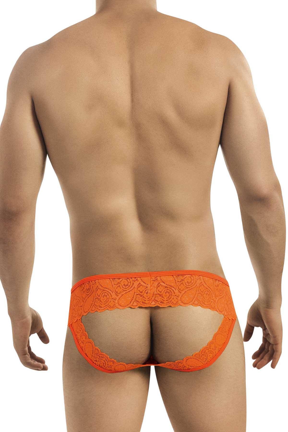 Candyman Orange Neon Effect Lace Jockstrap