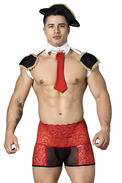 Candyman Red/Black Sexy Bullfighter Boxer-Brief 4-Pc Costume