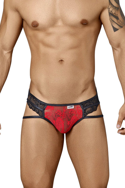 Candyman Red/Black Strappy Lace Brief