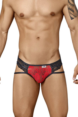 Candyman Red/Black Strappy Lace Brief thumbnail 1