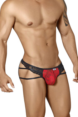 Candyman Red/Black Strappy Lace Brief thumbnail 2