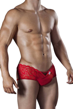 Candyman Red Lace/Mesh X-Back Jock-Thong thumbnail 2