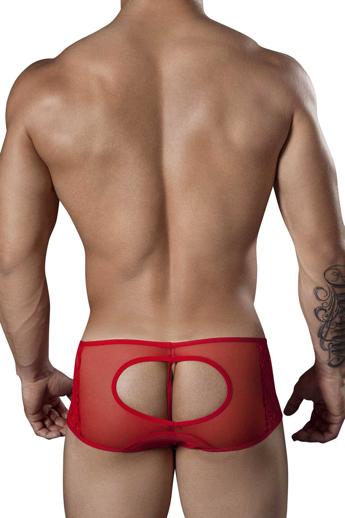 Candyman Red Mesh/Lace Jock-Trunk