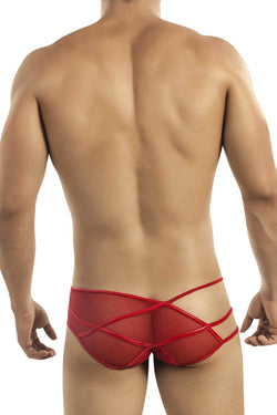 Candyman Red Neon-Effect Dip Strap Brief thumbnail 2