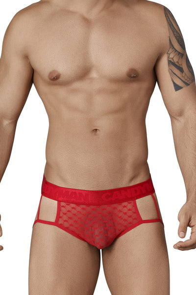 Candyman Red Sheer Mesh Front Jock-String