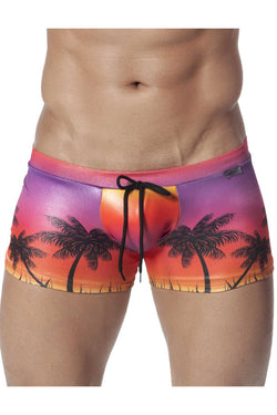 Candyman Sunset-Palms Printed Swim Trunk thumbnail 1