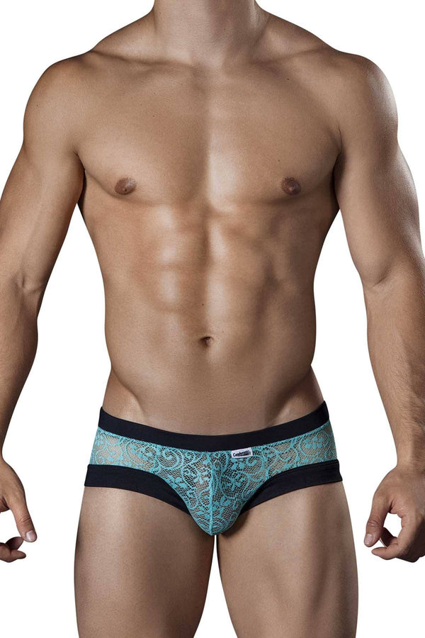 Candyman Turquoise Sheer-Lace Brief
