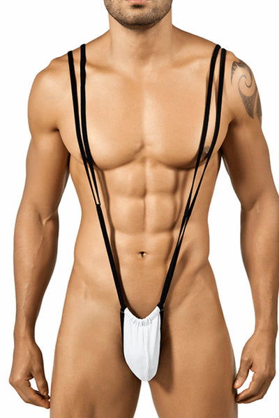 Candyman White Strappy Suspender Thong