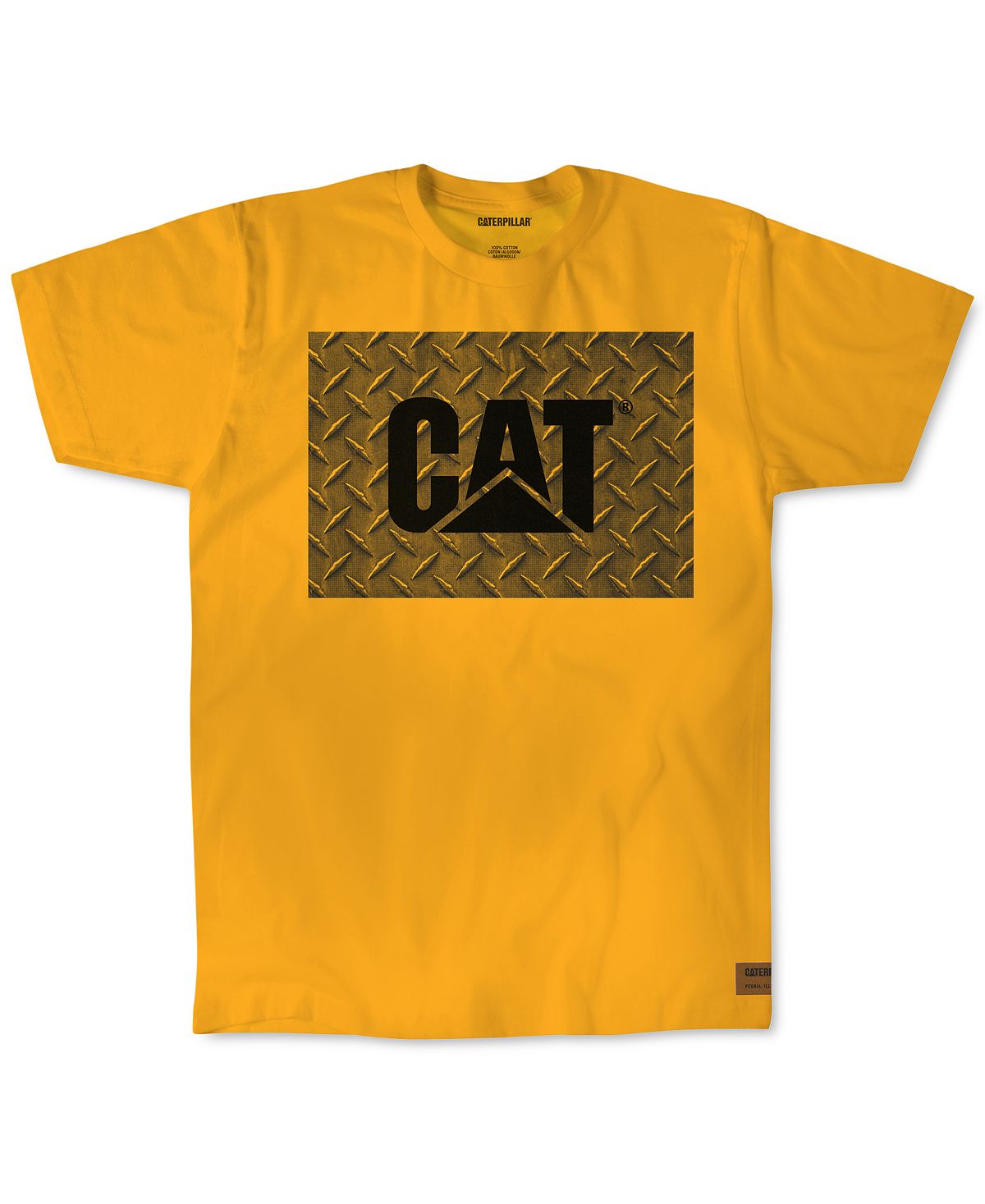 Caterpillar Work Diamond Plate Logo Graphic T-shirt Yellow