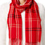 Cejon Red Grid-Pattern Woven Scarf