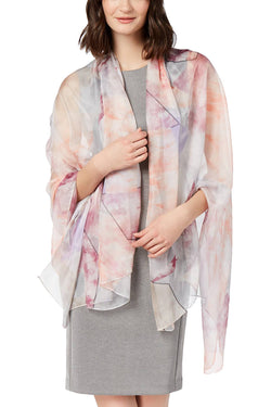 Cejon Warm Abstract-Print Oversized Chiffon Scarf thumbnail 3
