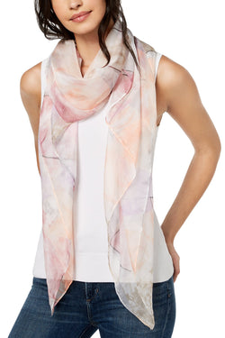 Cejon Warm Abstract-Print Oversized Chiffon Scarf thumbnail 1