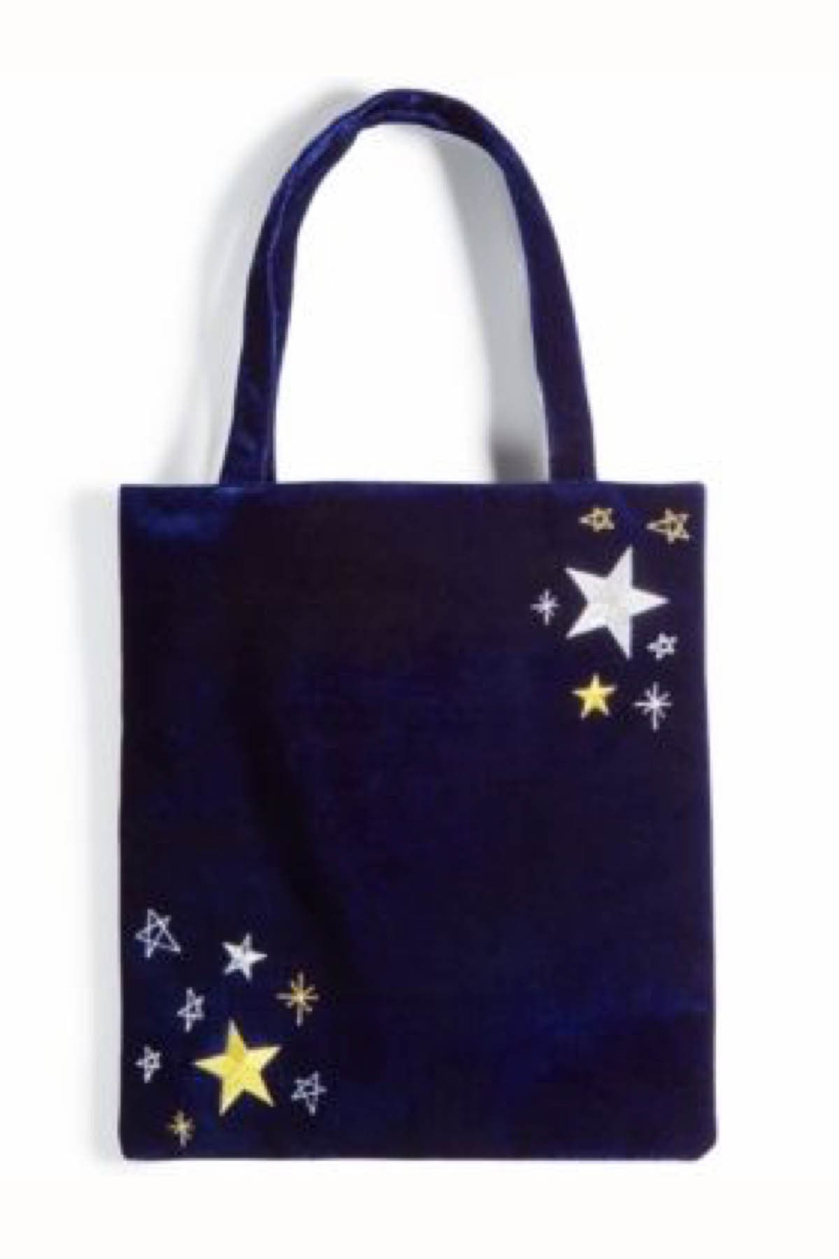 Celebrate Shop Navy Velvet Medium Tote Bag