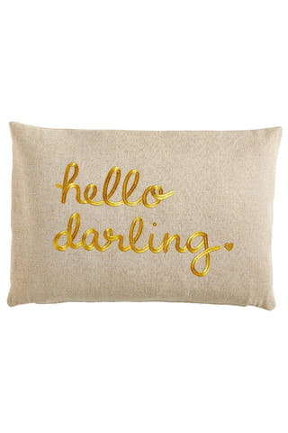 Celebrate Shop Taupe Hello Darling Decorative Throw Pillow
