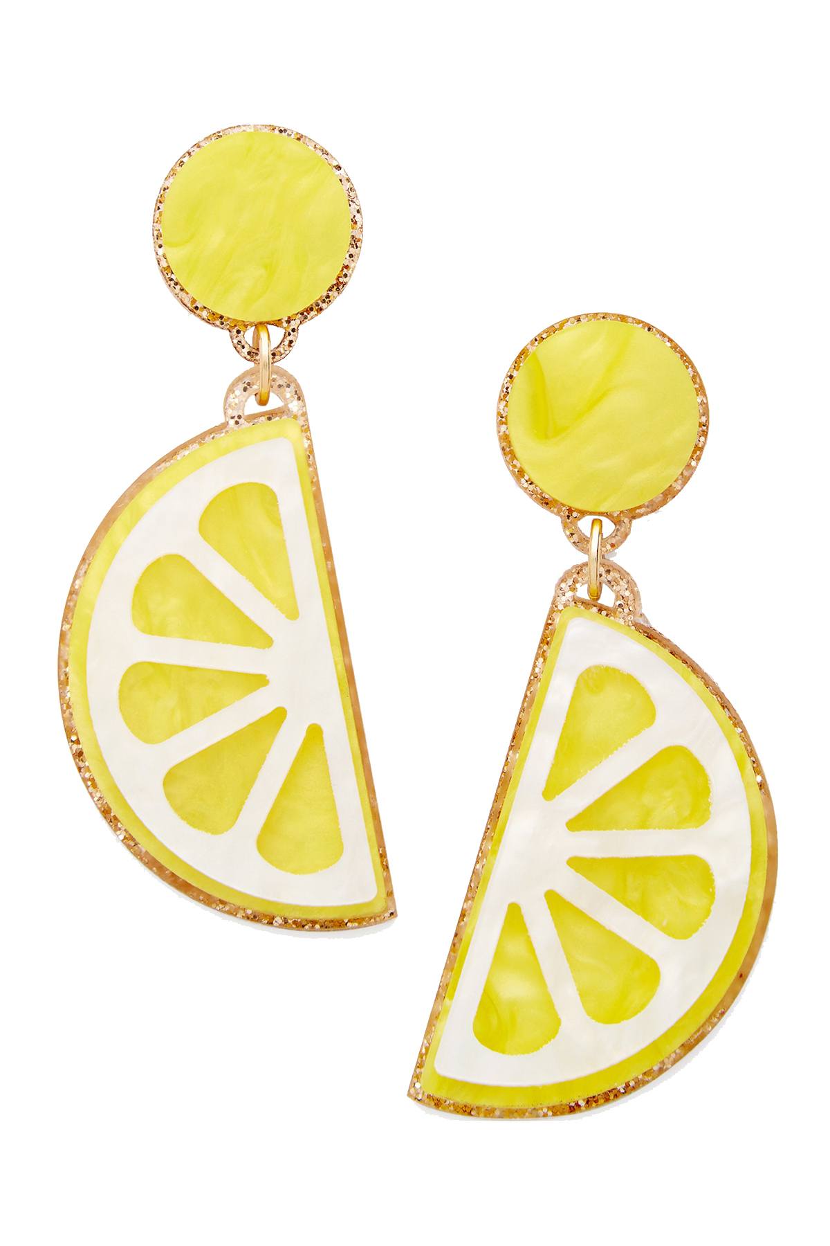 Celebrate Shop Yellow/Gold Lemon Slice Earrings