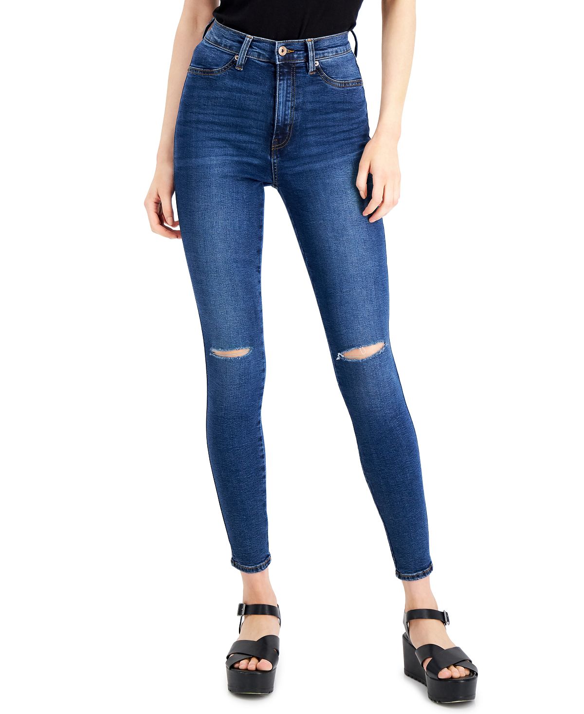 Celebrity Pink Juniors' Curvy High-rise Skinny Jeans Blue